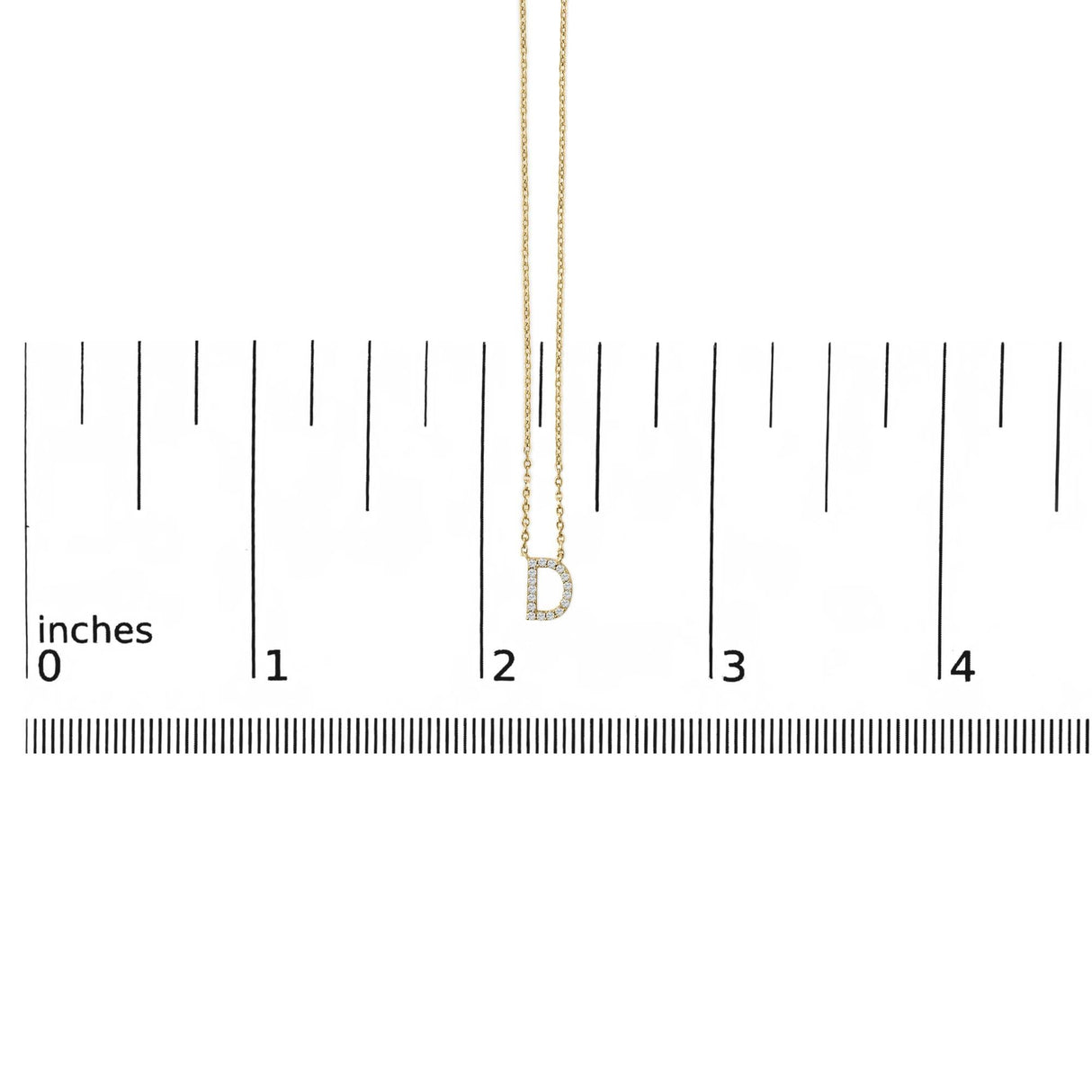 10K Yellow Gold Diamond Accent "A-Z" Block Initial Pendant Necklace