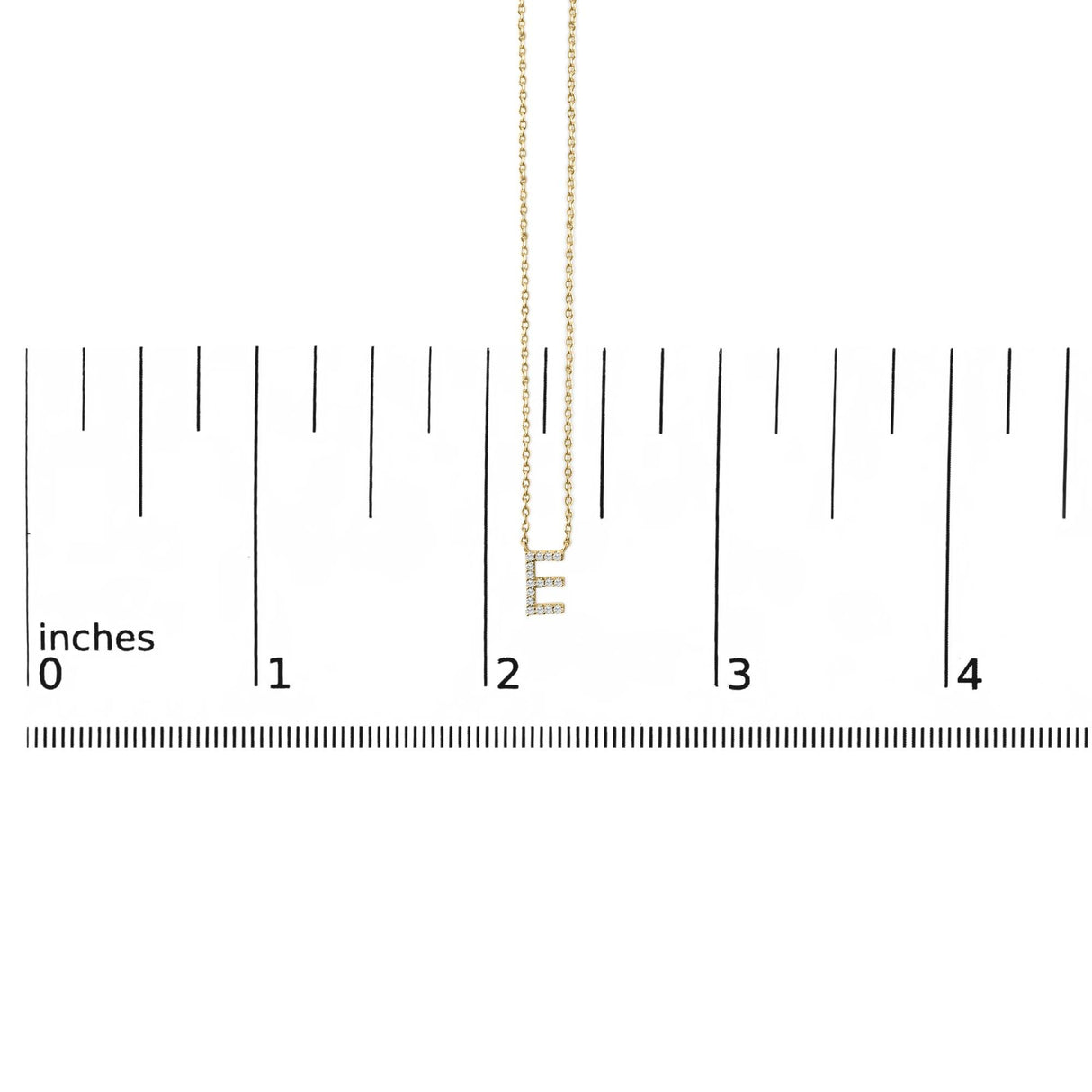 10K Yellow Gold Diamond Accent "A-Z" Block Initial Pendant Necklace