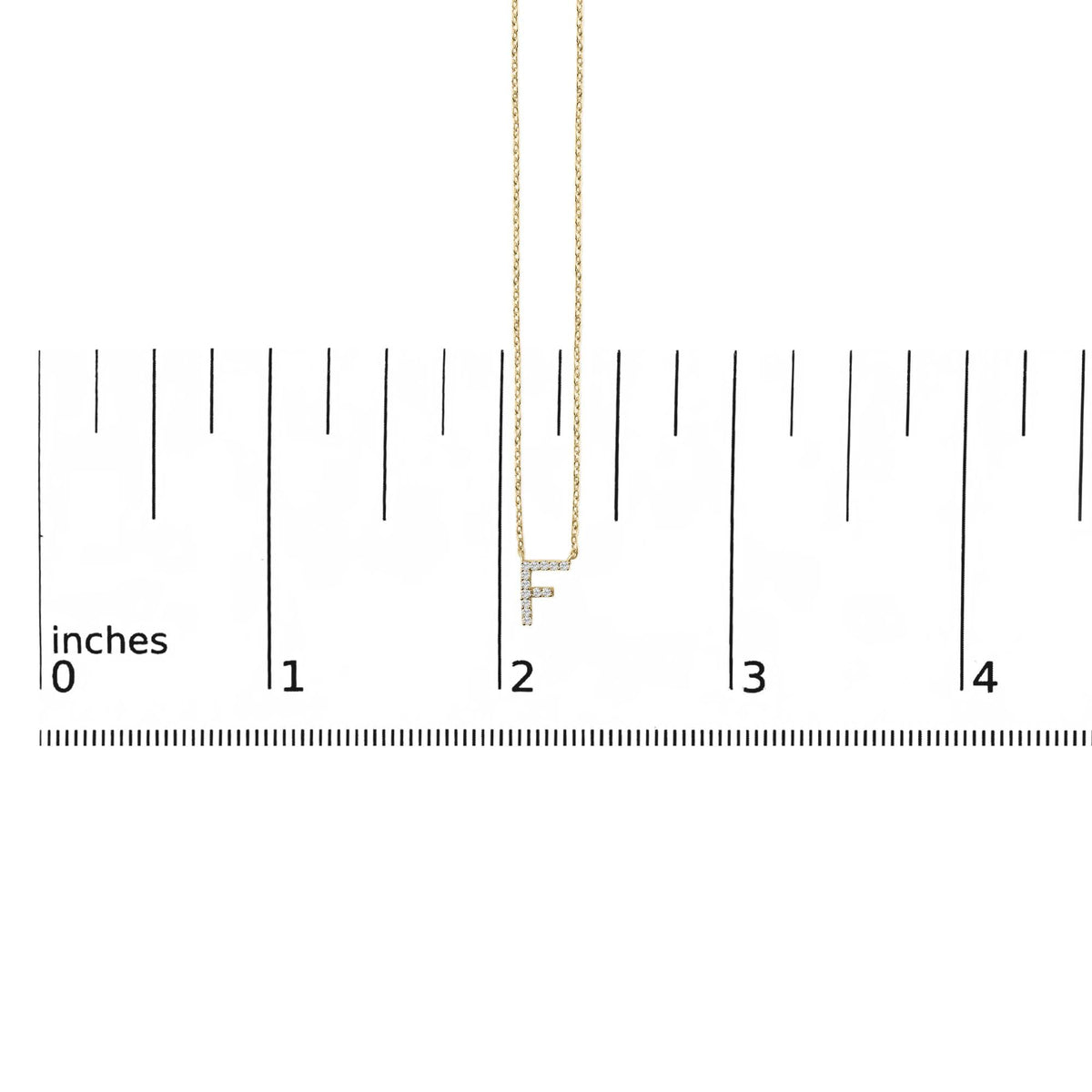10K Yellow Gold Diamond Accent "A-Z" Block Initial Pendant Necklace