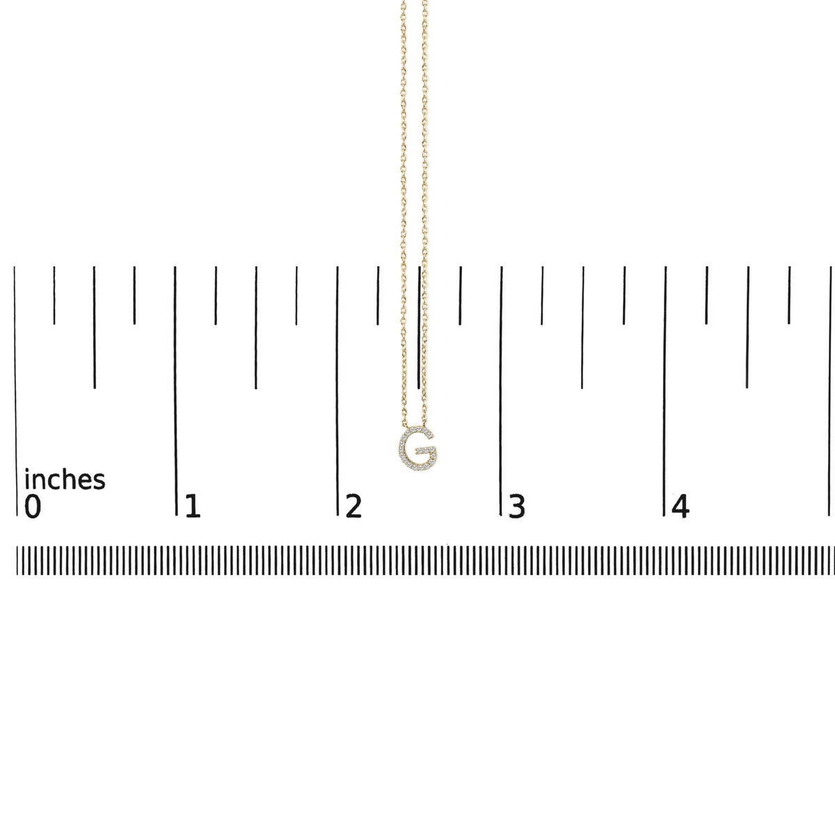 10K Yellow Gold Diamond Accent "A-Z" Block Initial Pendant Necklace