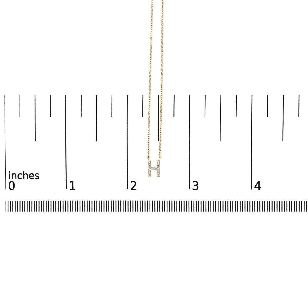 10K Yellow Gold Diamond Accent "A-Z" Block Initial Pendant Necklace