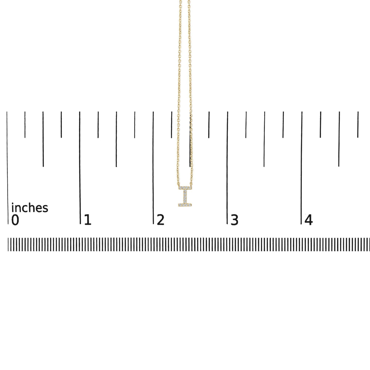 10K Yellow Gold Diamond Accent "A-Z" Block Initial Pendant Necklace