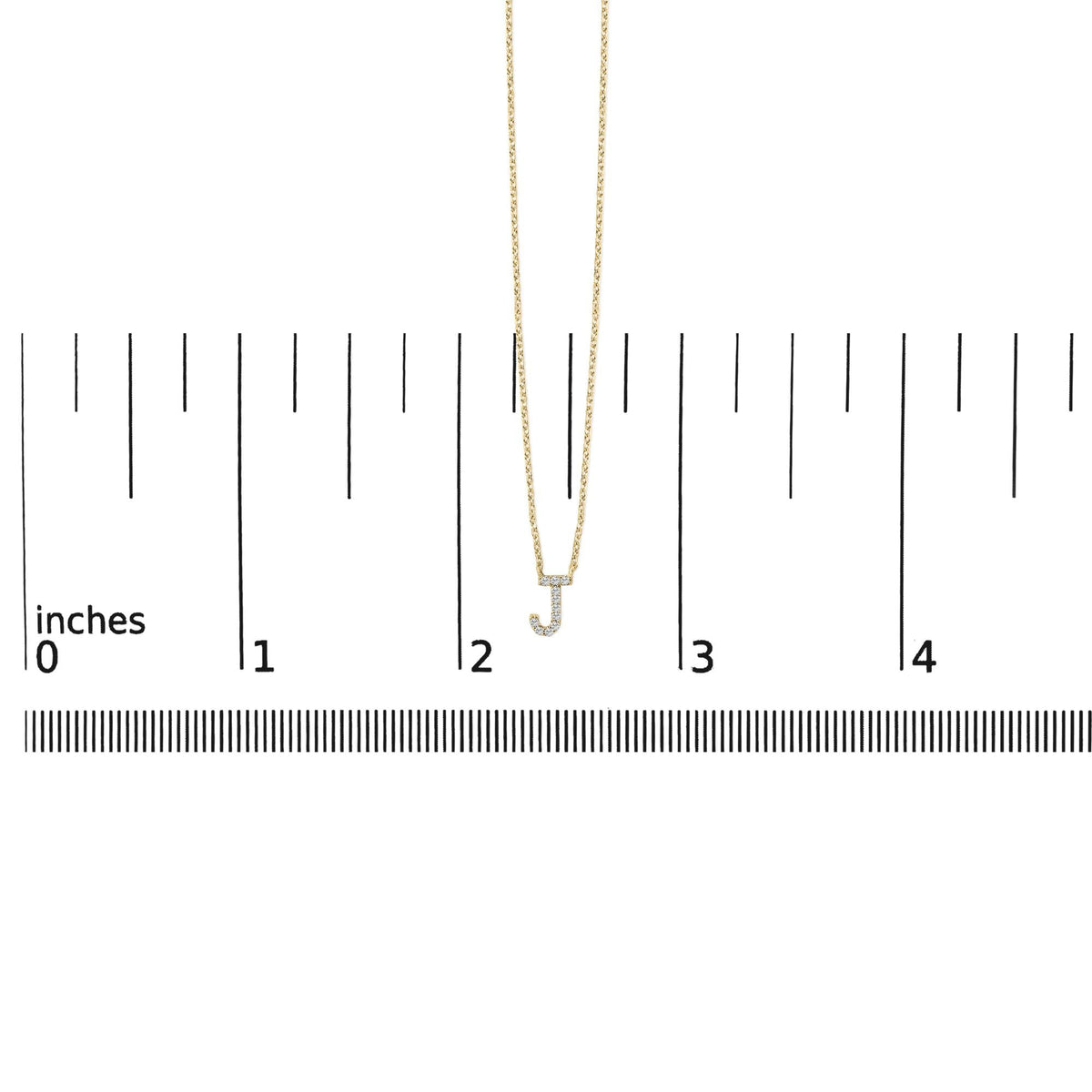 10K Yellow Gold Diamond Accent "A-Z" Block Initial Pendant Necklace