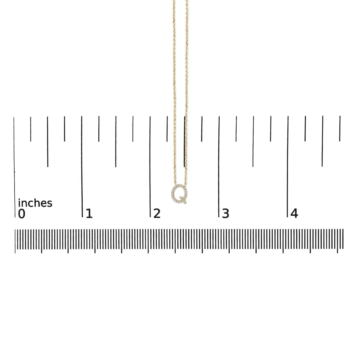 10K Yellow Gold Diamond Accent "A-Z" Block Initial Pendant Necklace