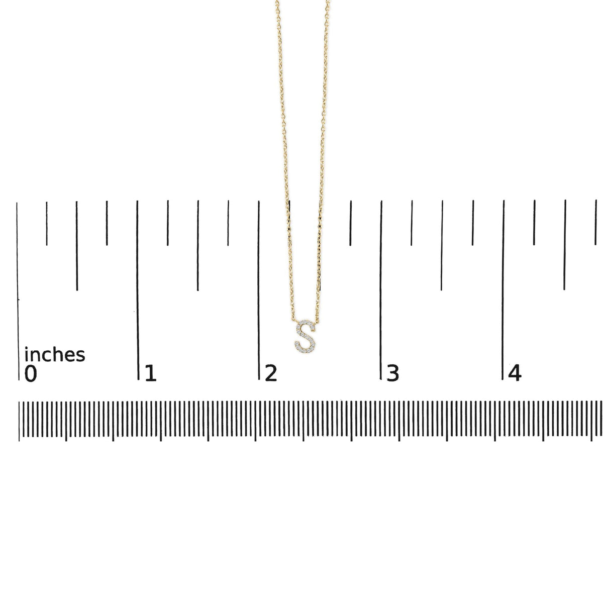 10K Yellow Gold Diamond Accent "A-Z" Block Initial Pendant Necklace