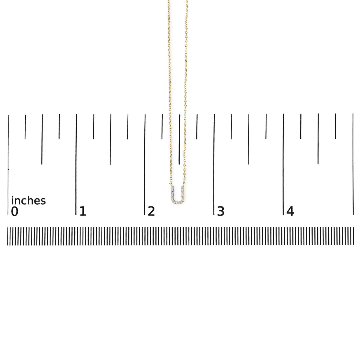 10K Yellow Gold Diamond Accent "A-Z" Block Initial Pendant Necklace