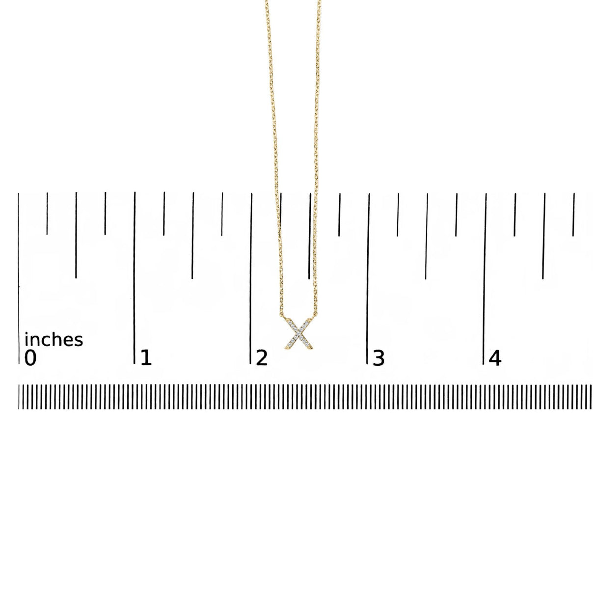 10K Yellow Gold Diamond Accent "A-Z" Block Initial Pendant Necklace