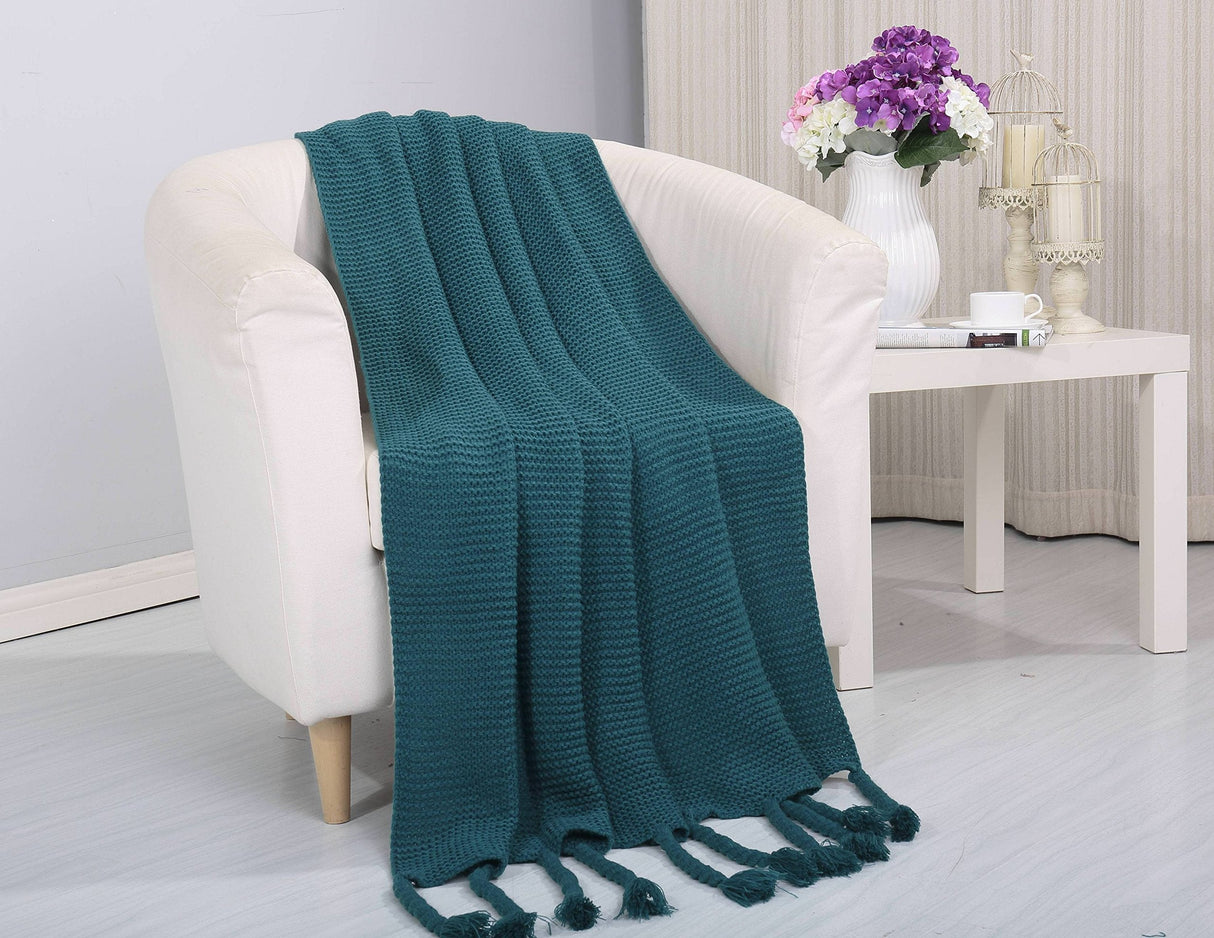Faith, Hope, Love Home Decor Soft Touch Classic Woven Knitted Throw Blanket With Fringe