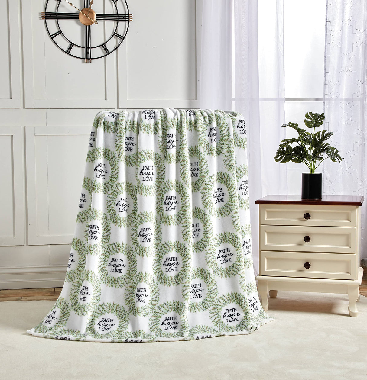 Faith, Hope, Love Home Décor Oversized Luxe Plush Throw Blanket