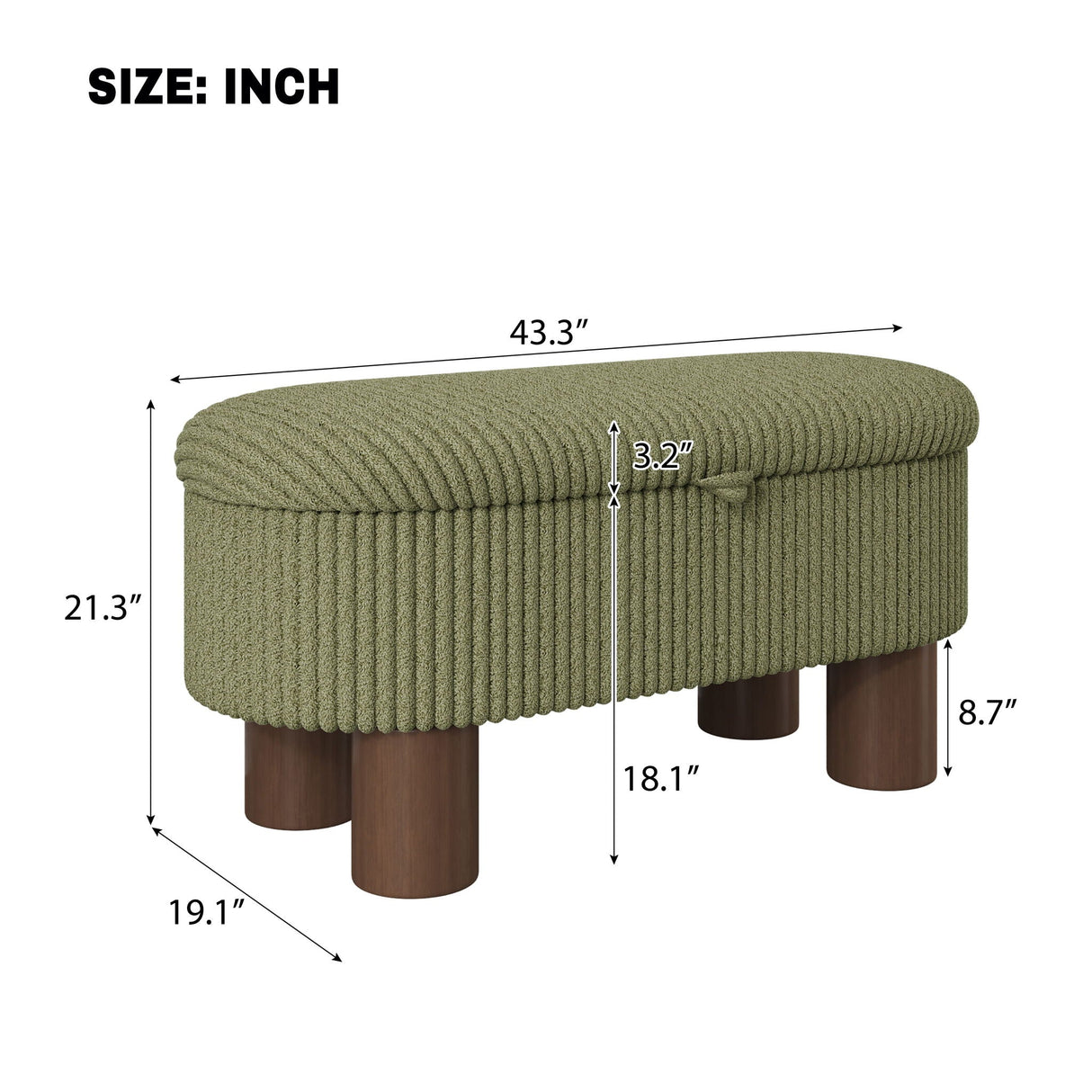 Storage Ottoman Upholstered Bench with Lift-Top Storage for Bedroom