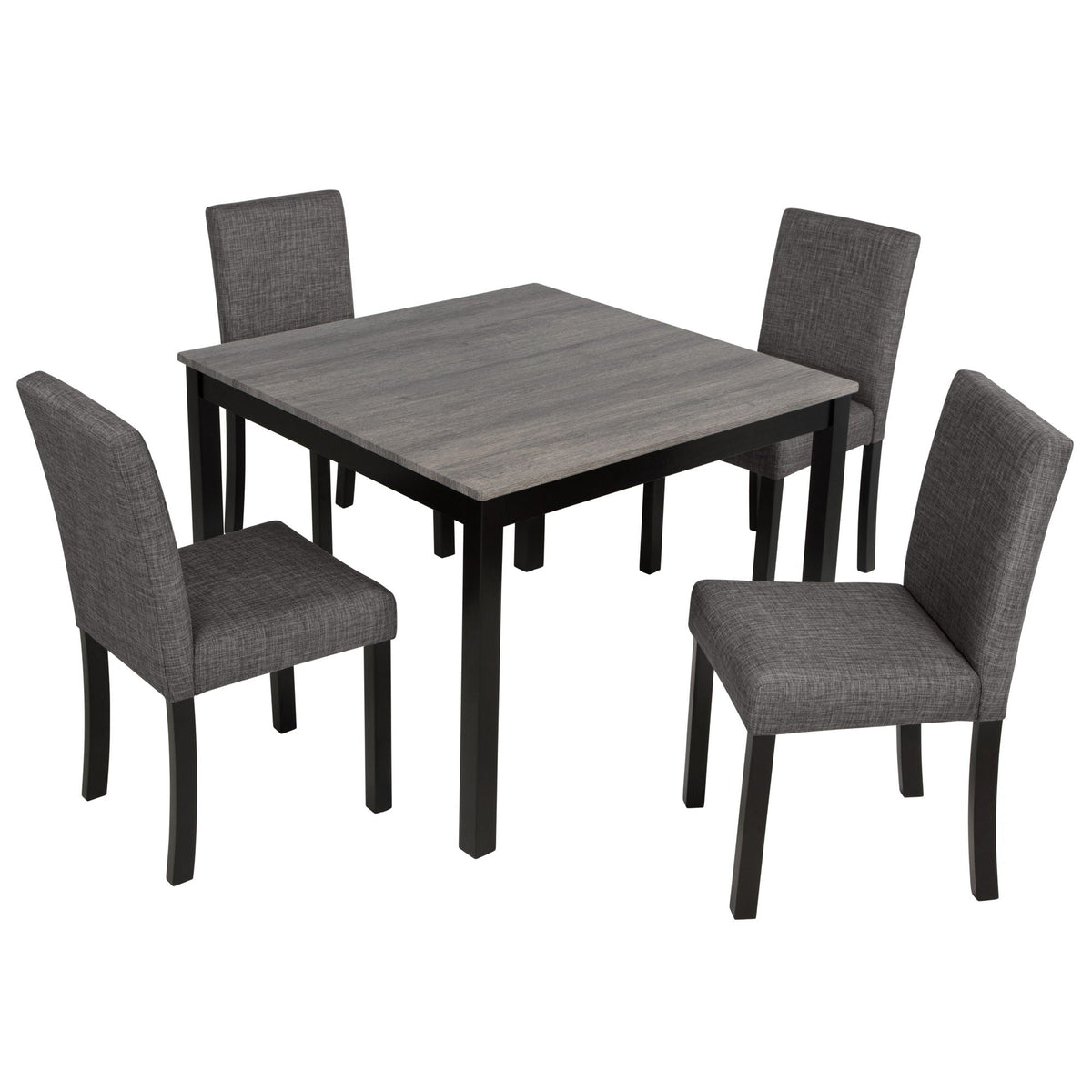 Modern Dining Table Set With Upholstered Chairs For Dining Room