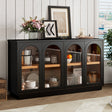Arched-Storage-Cabinet-with-Glass-Doors-Cabinets