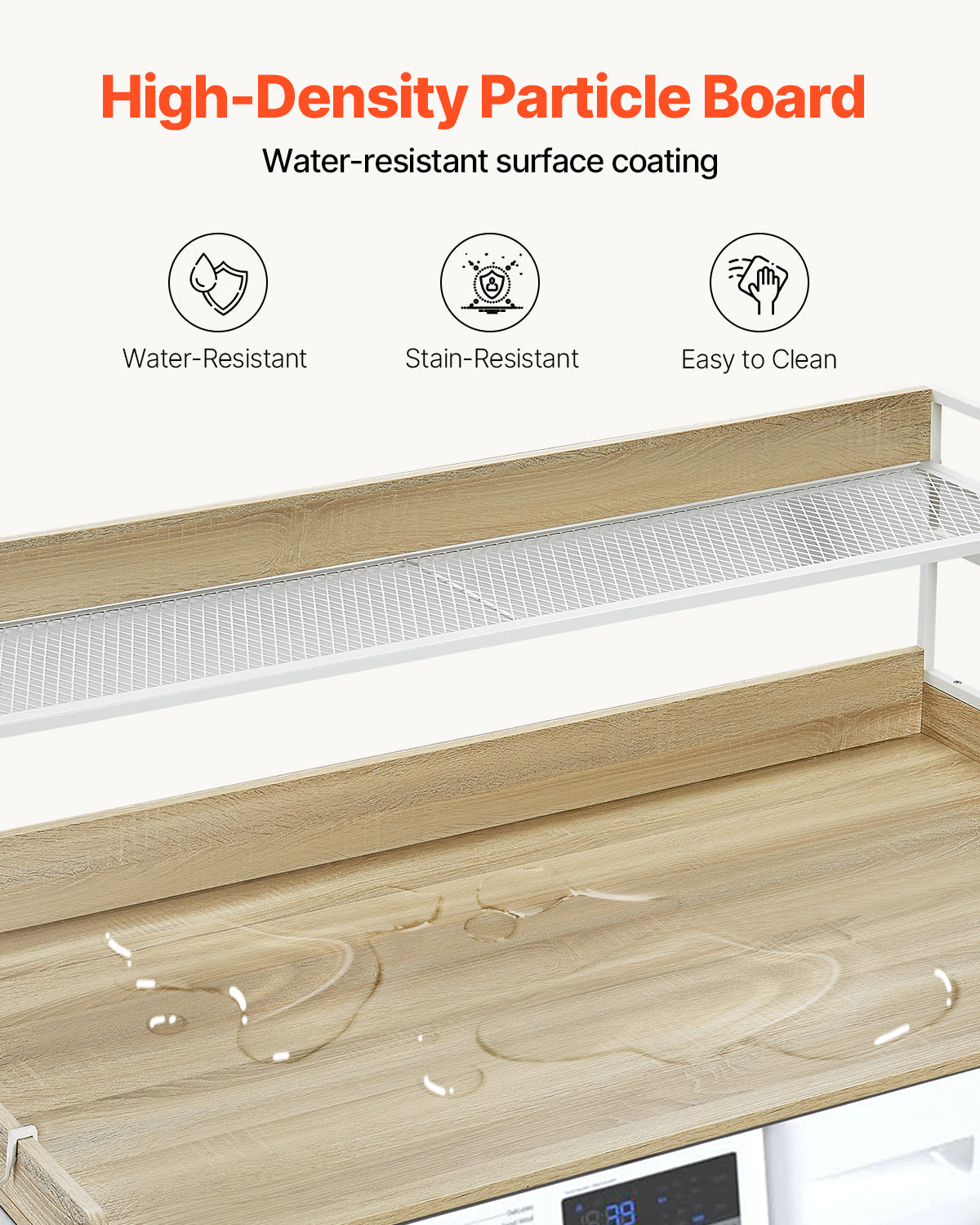 Washer Dryer Countertop with 2-Tier Shelf