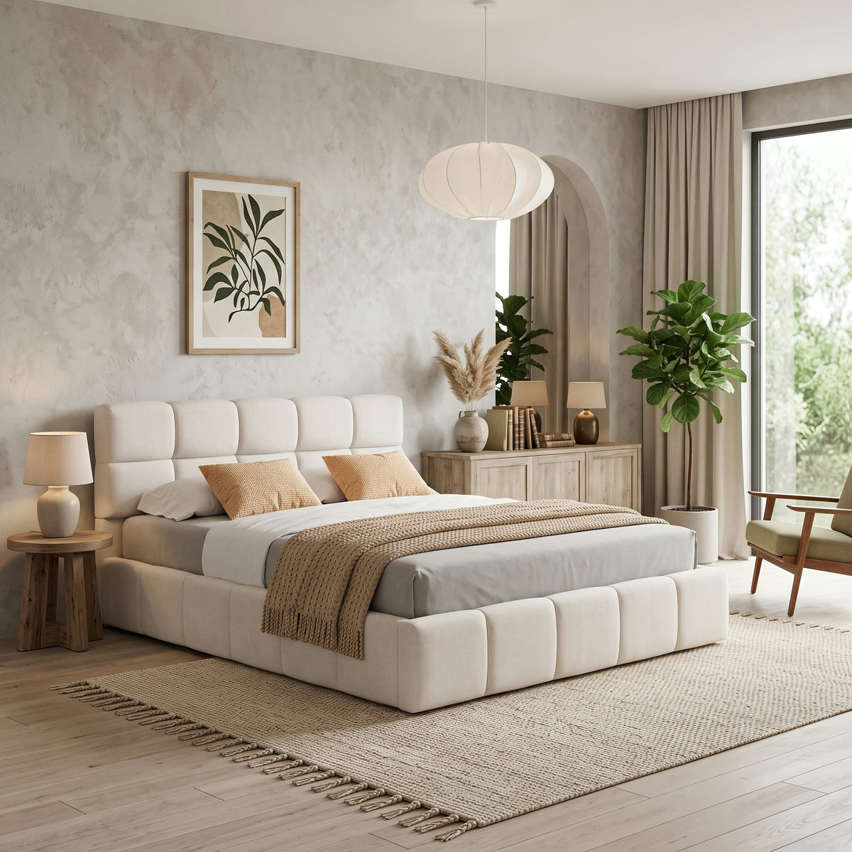 Elegant Chenille Upholstered Bed