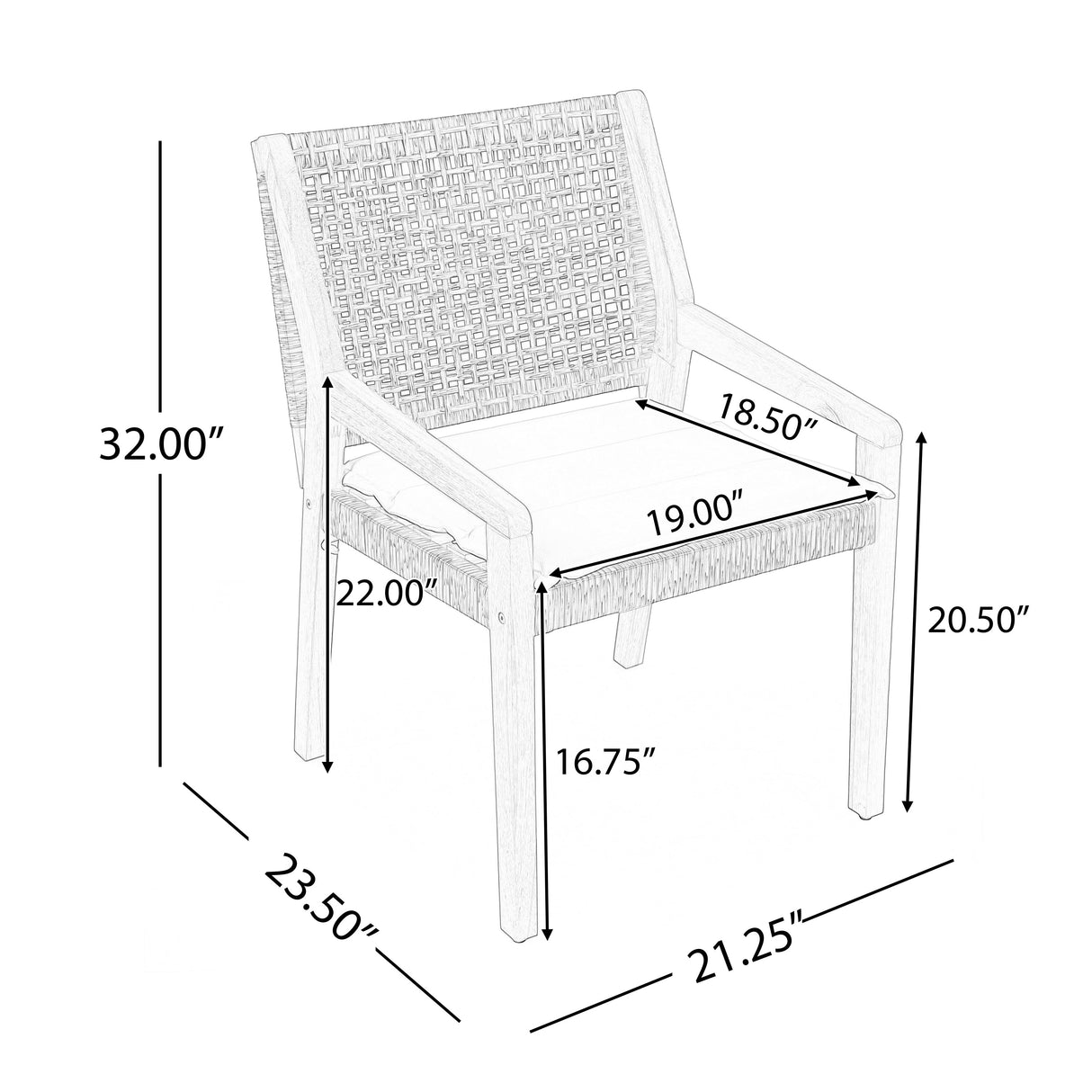 Outdoor Dining Set – Premium Acacia Wood Table & Wicker Chairs