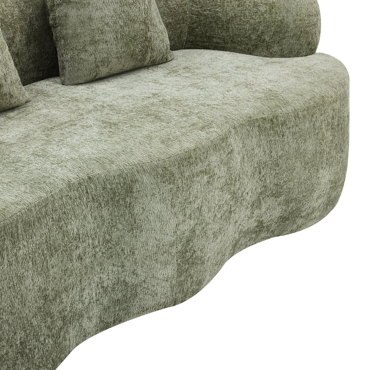 Curved Loveseat Sofa With Round Armrest