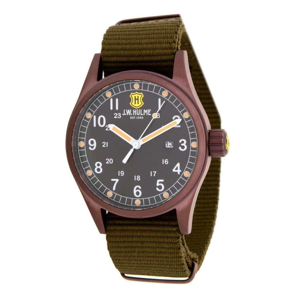J.W. Hulme 42mm Quartz Date Nylon Strap Watch