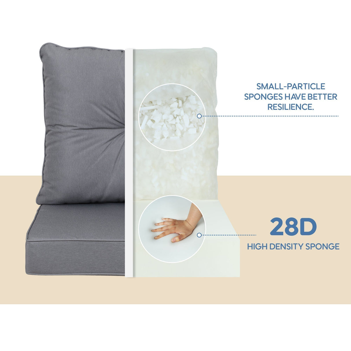 Outdoor Deep Seat Cushions for Patio Furniture, Set of 2