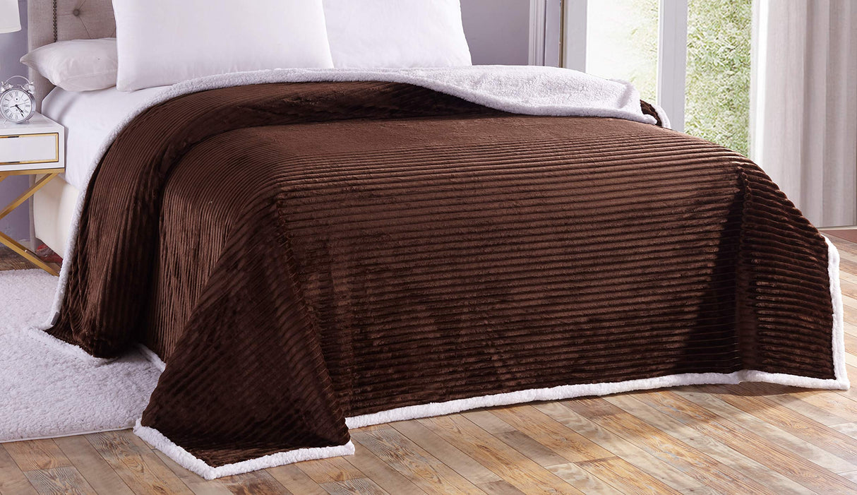 Decor&More Home Essentials Corduroy Sherpa Blanket