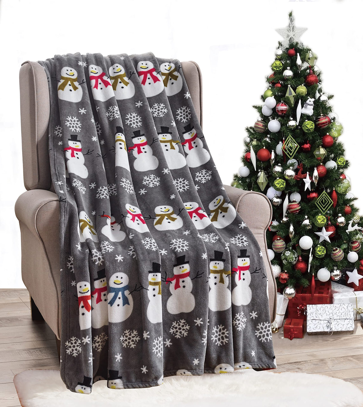 NobleHouse Velvet Touch Holiday Throw Fleece Blanket (50" x 60")