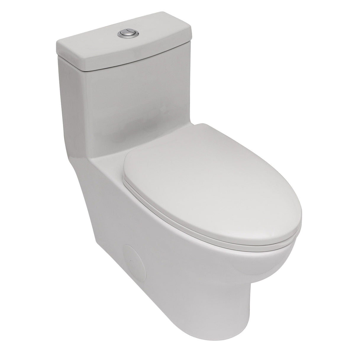 Modern Ceramic 1 Piece Toilet With Dual Flush And Soft Closing Seat - White