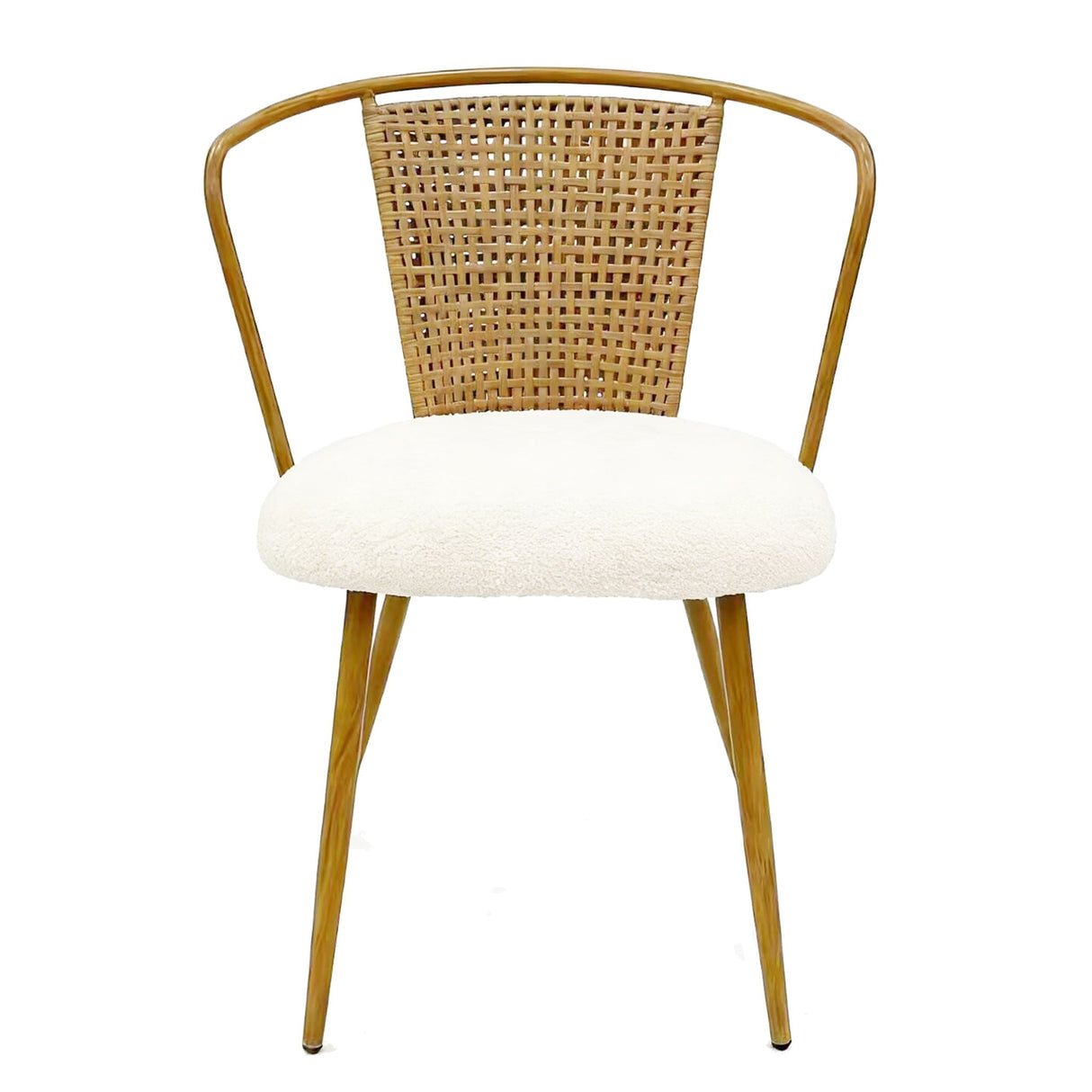 Dining Chairs With Wing Back Design For Kitchen (Set of 2) - Beige / Brown