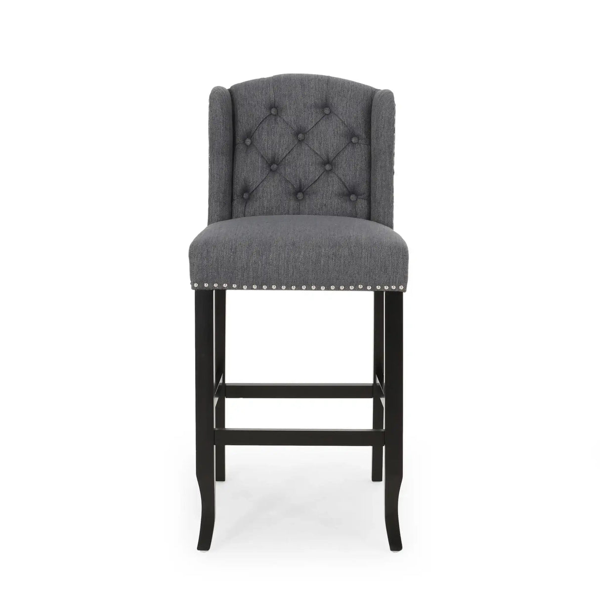 Vienna - Contemporary Fabric Tufted Wingback Counter Stools (Set of 2)
