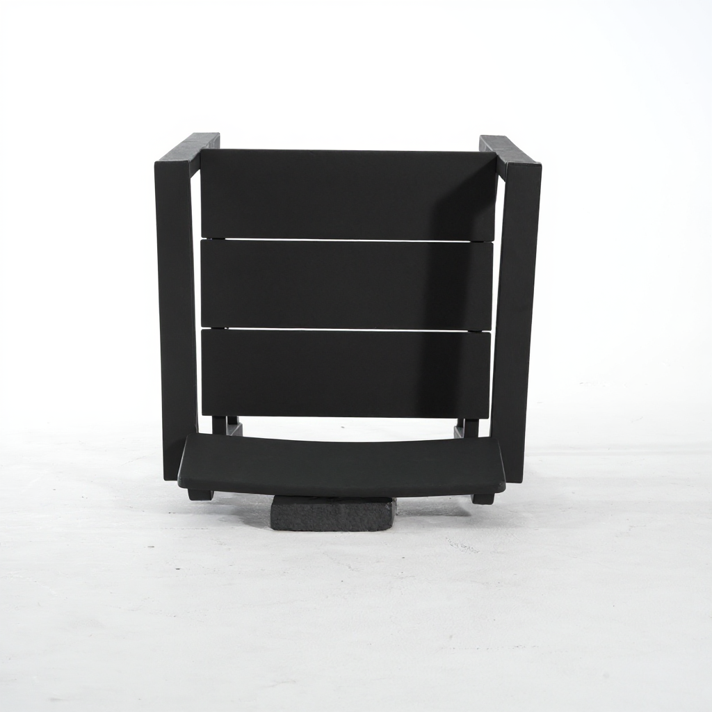 Black HDPE outdoor & garden Armchairs with backres Modernist Designt chairs