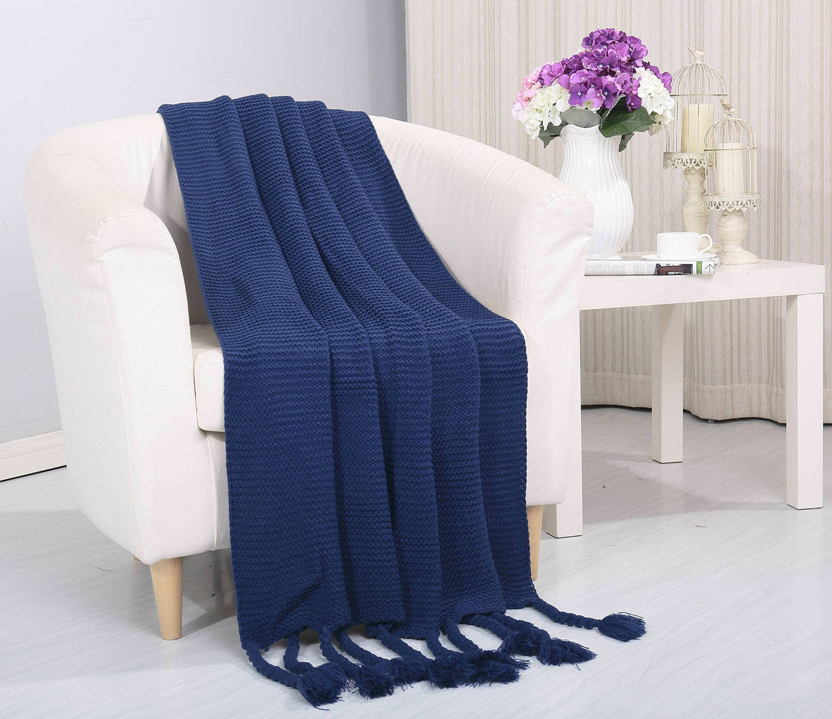 Faith, Hope, Love Home Decor Soft Touch Classic Woven Knitted Throw Blanket With Fringe