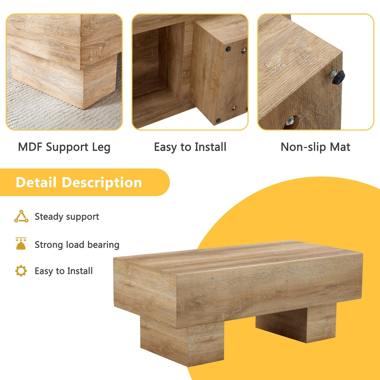 Modern Simple Light Wood Texture Coffee Table