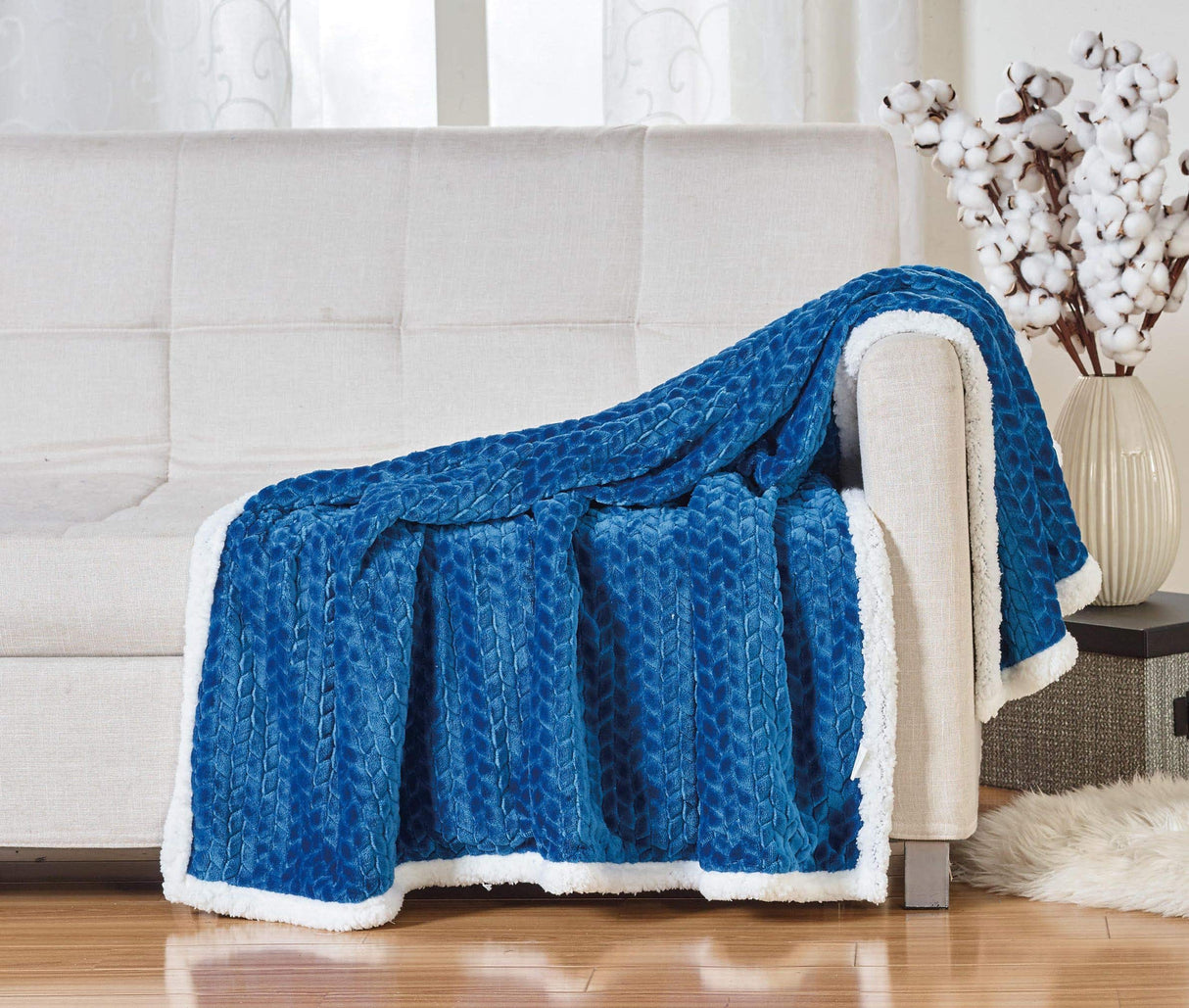 Decor&More HomeEssentials Ultra Lush Heavy Sherpa Throw Blanket (50" x 60")