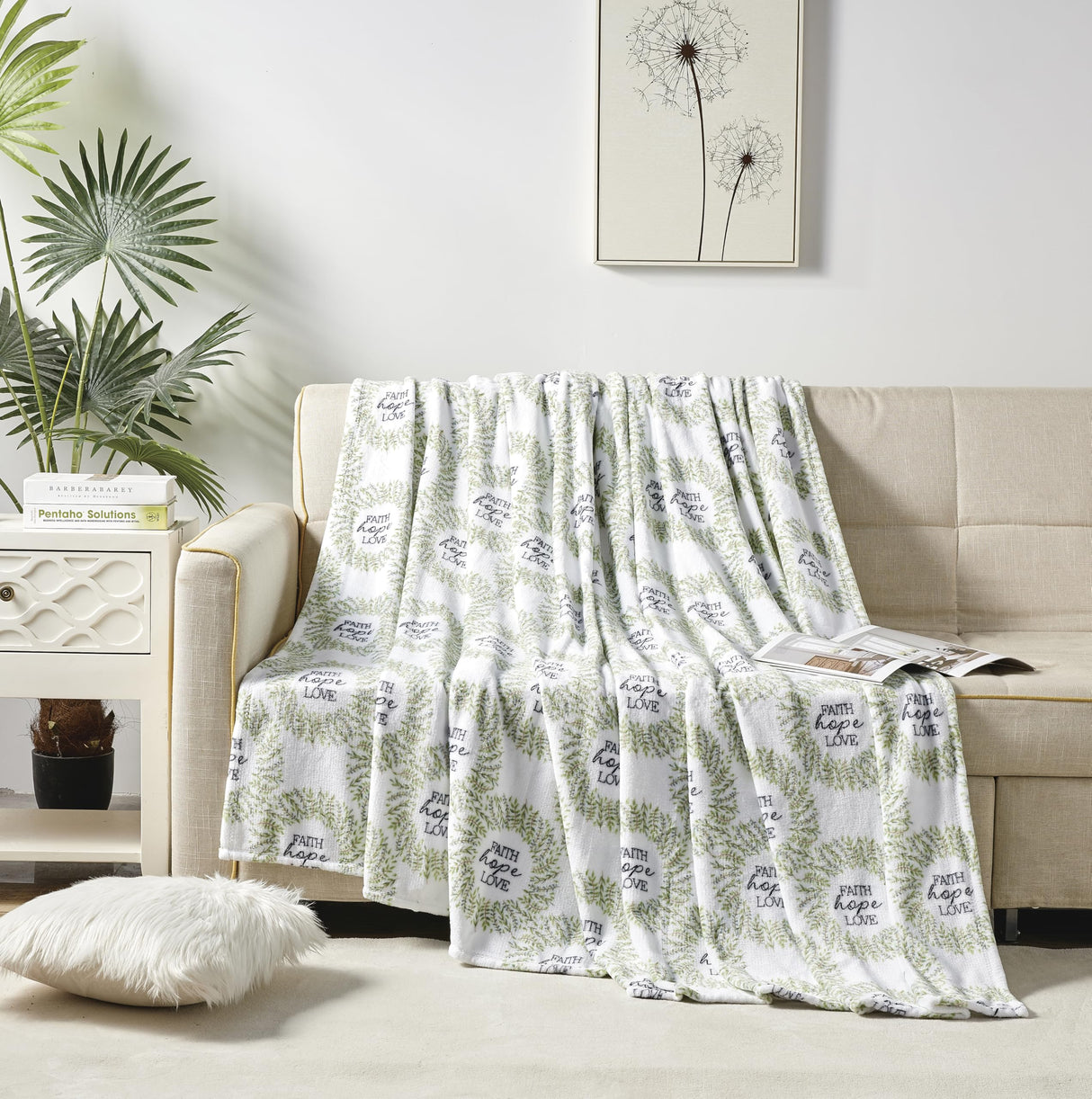 Faith, Hope, Love Home Décor Oversized Luxe Plush Throw Blanket