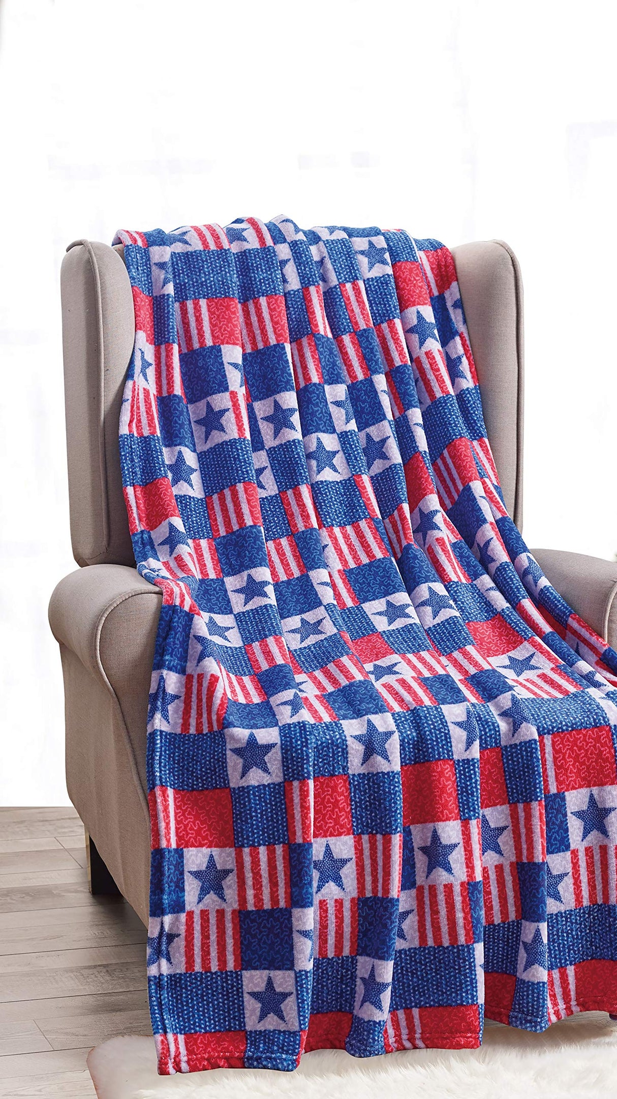 Decor&More American Pride Collection Microplush Throw Blanket (50" x 60")