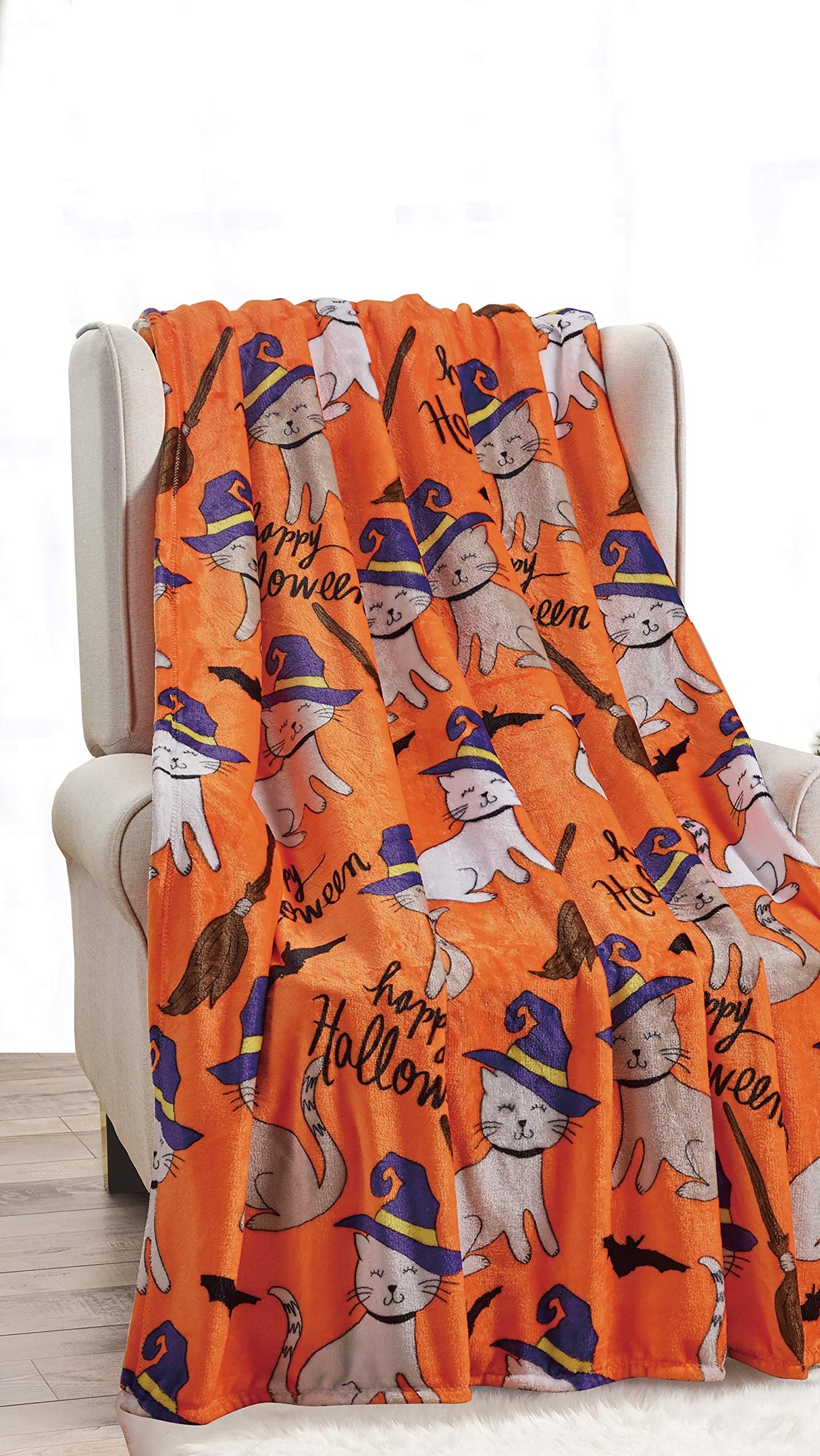 Happy Halloween Microplush Throw Blanket (50 X 60 Inch) - Pumpkins