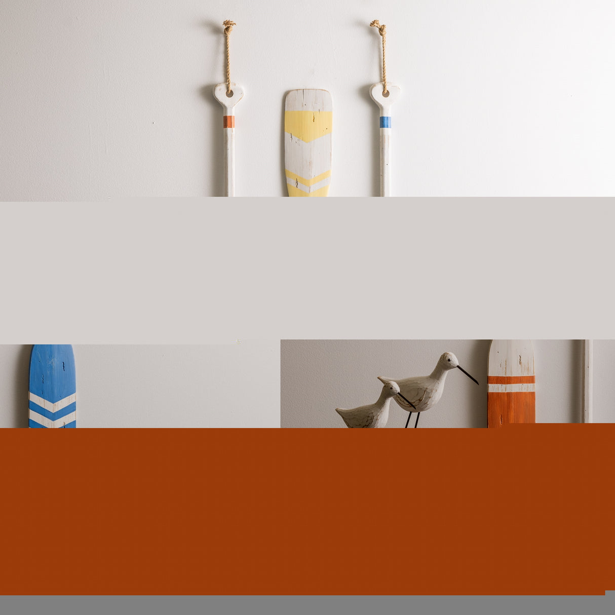 Fir wood oar décor (set of 3)