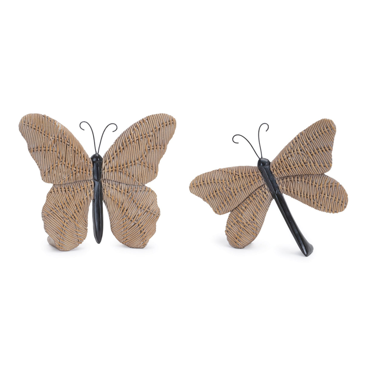 Wicker-design-butterfly-and-dragonfly-shelf-sitter-(set-of-4)-Decorative-Objects