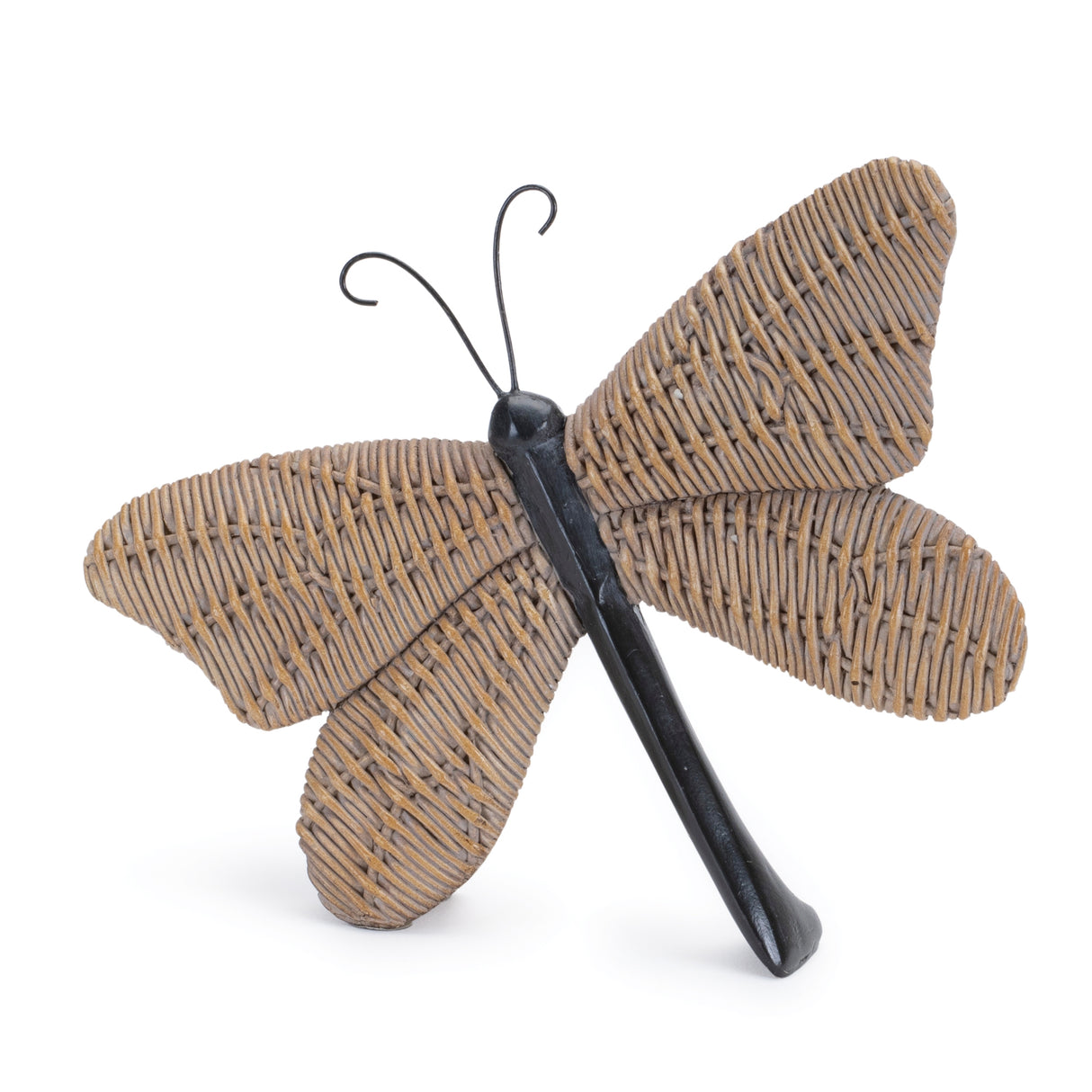 Wicker design butterfly and dragonfly shelf sitter (set of 4)