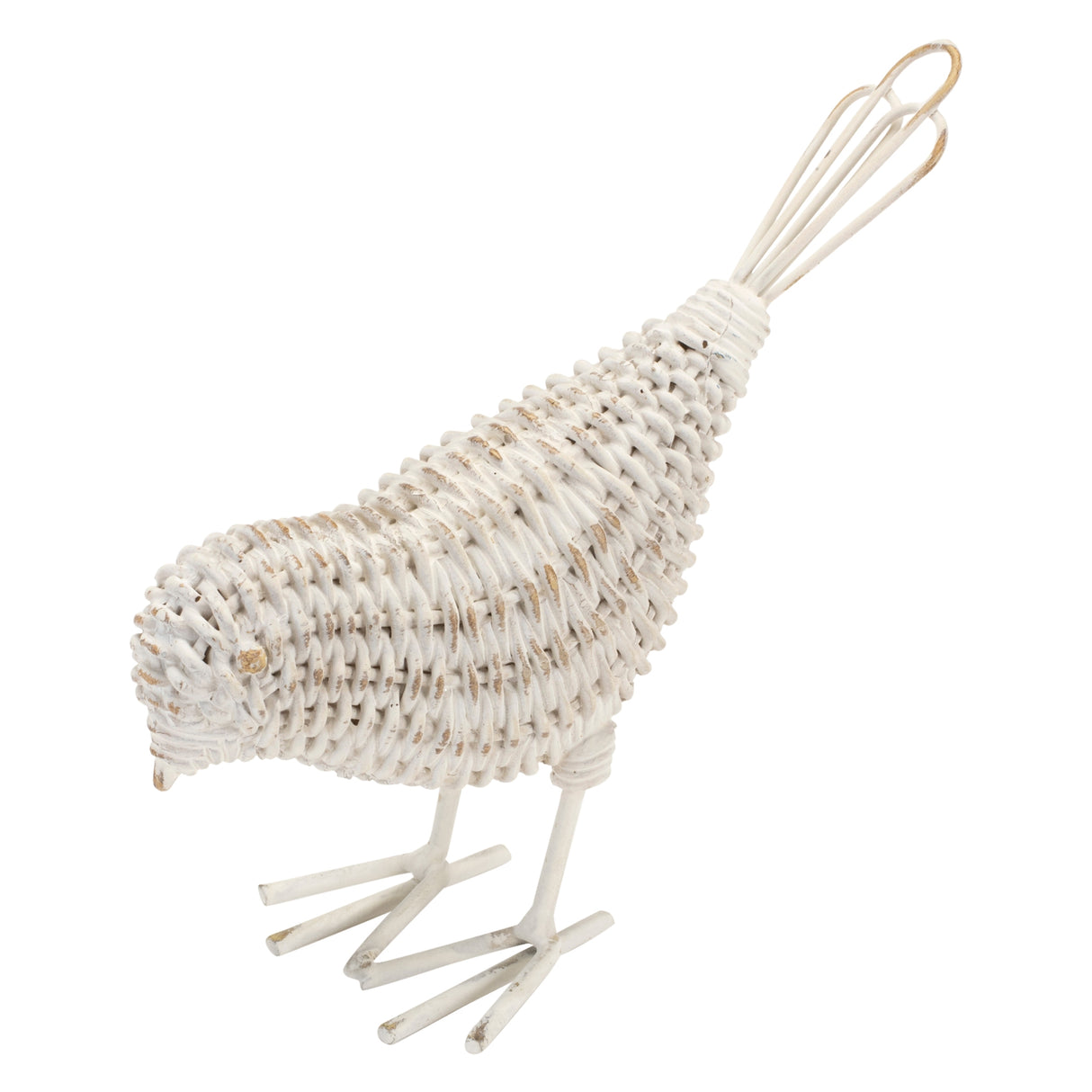 Wicker design bird figurine (set of 4)