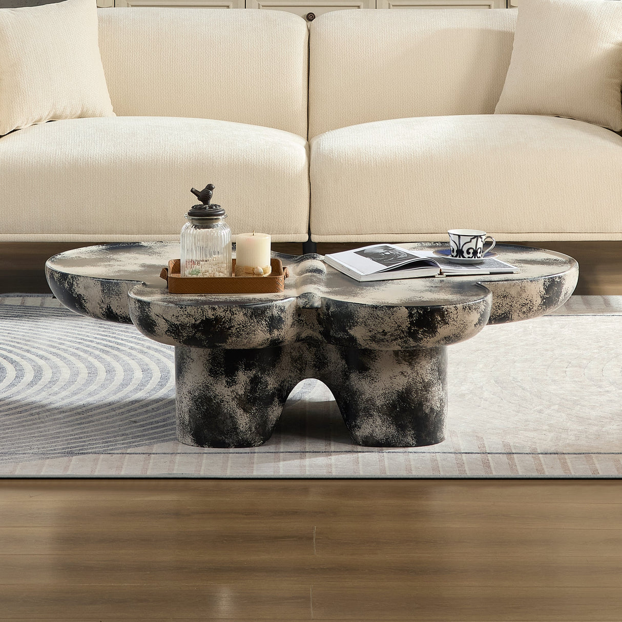 Butterfly Design Style Coffee Table – Imitation
