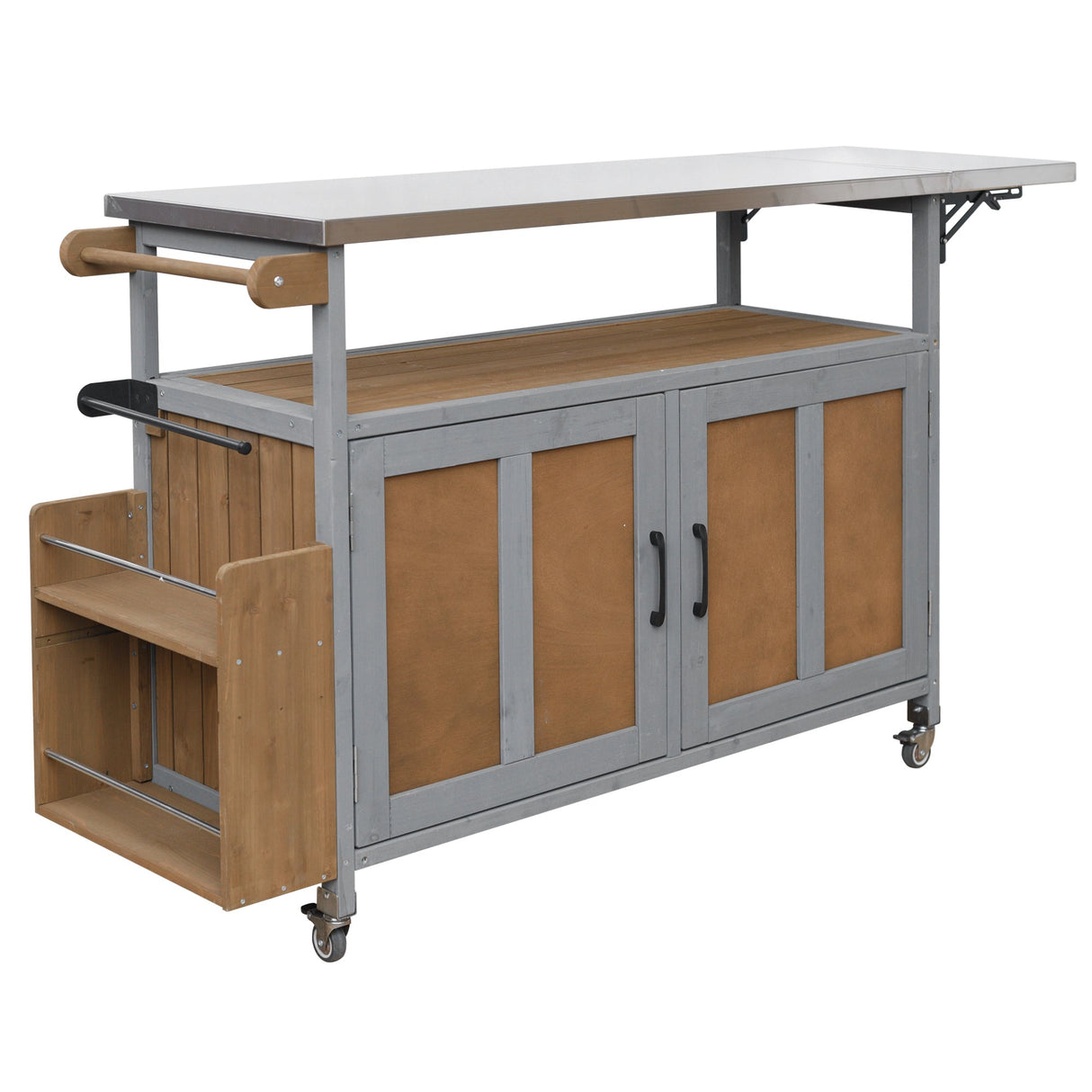 Foldable Outdoor Kitchen Island Patio Mobile Kitchen Cart