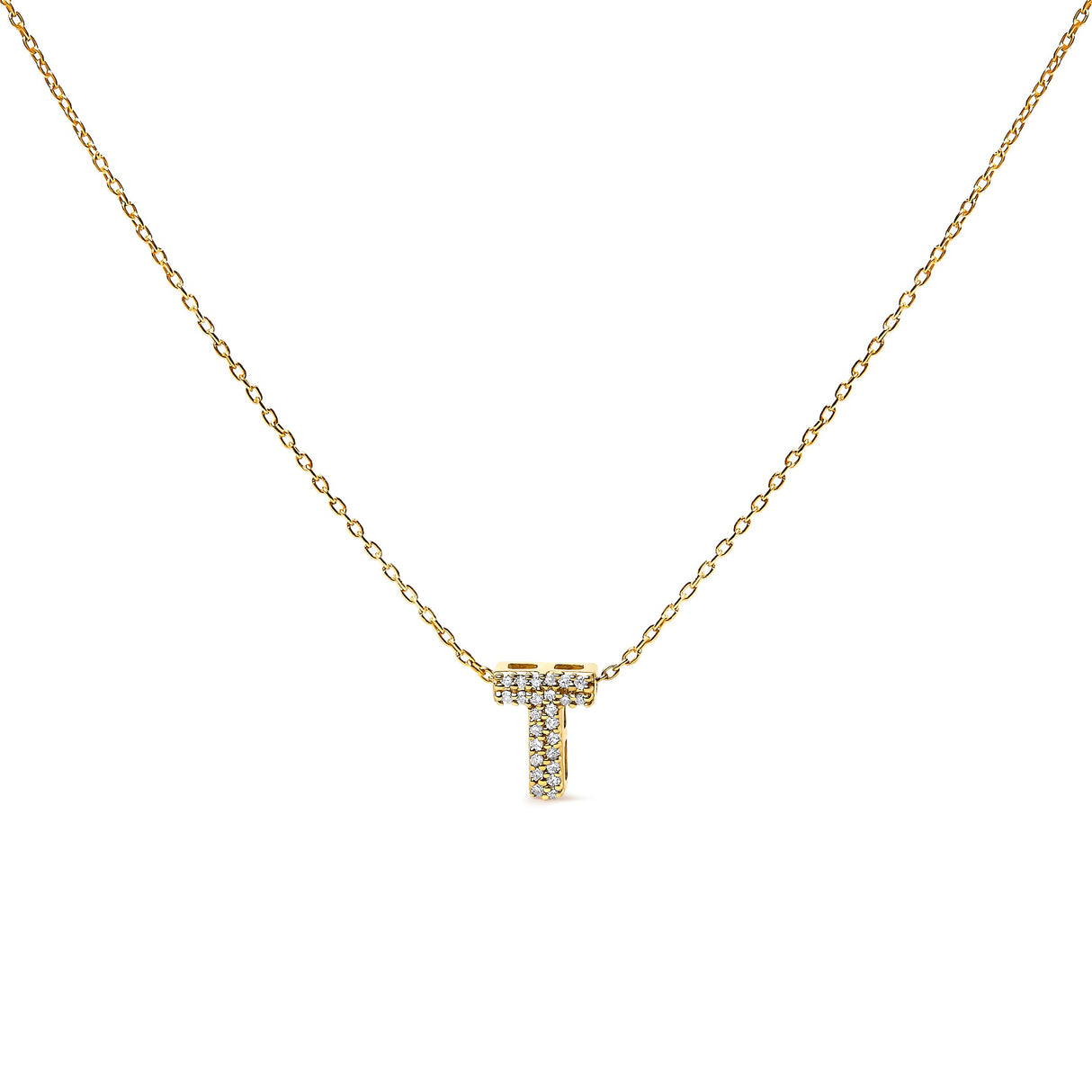 10K White Gold Diamond Accent "A" Initial Bubble Pendant Necklace