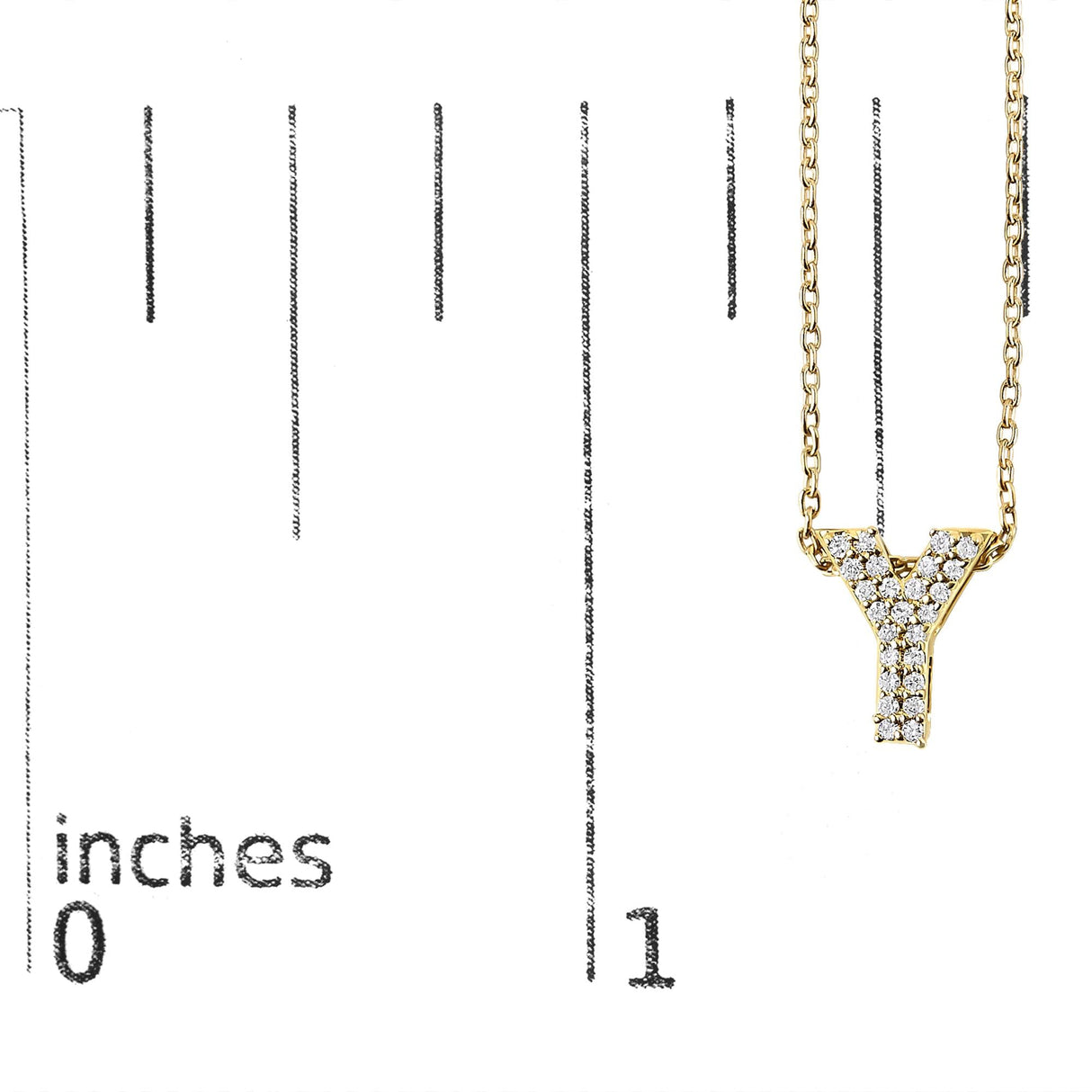 10K Yellow Gold Diamond Accent "A-Z" Initial Bubble Pendant Necklace
