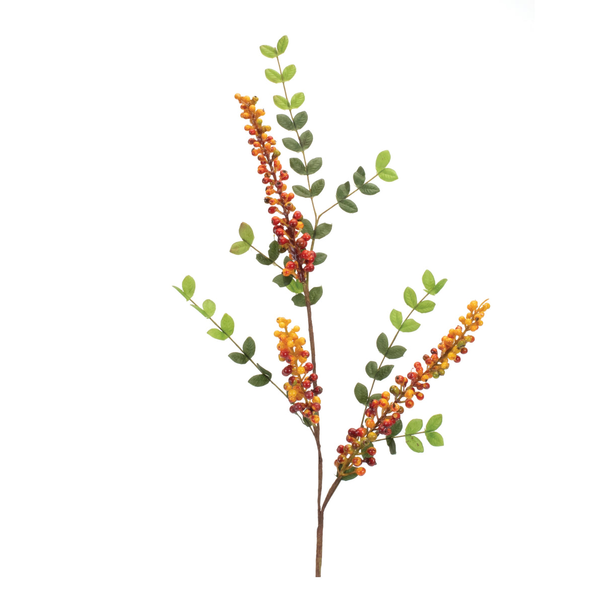 Orange-berry-foliage-spray-(set-of-6)-Artificial-Flowering-Plants
