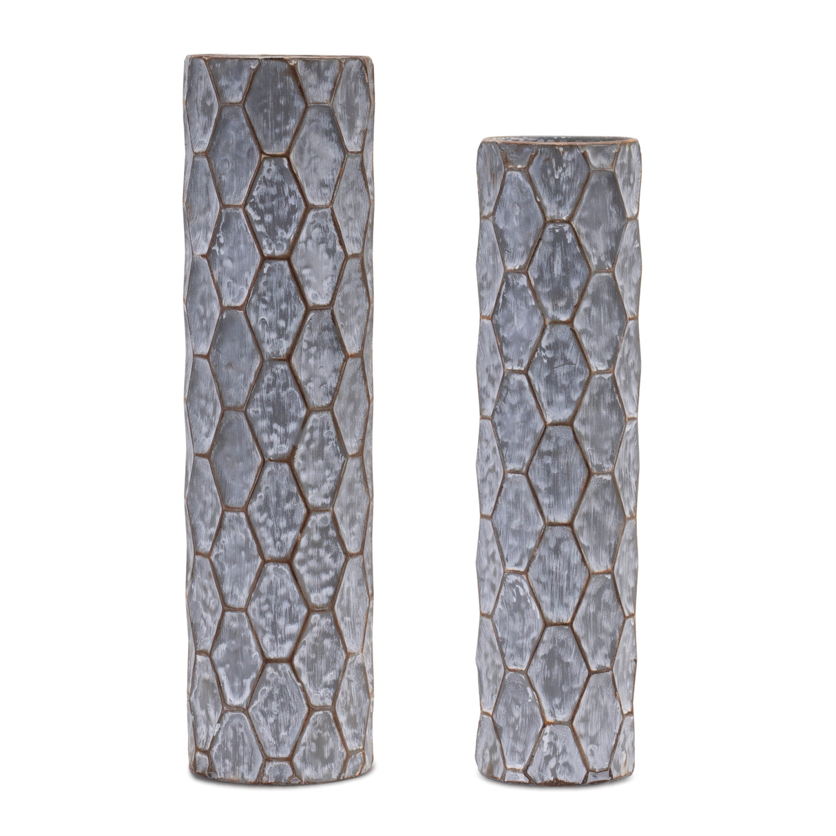 Honeycomb metal candle holder (set of 2)