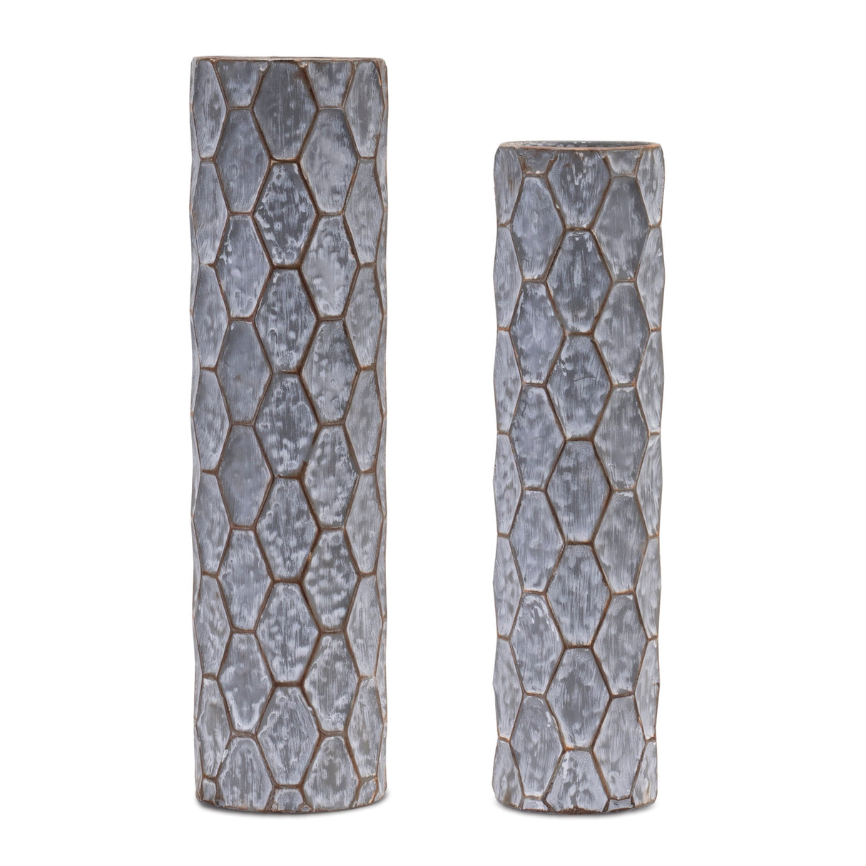 Honeycomb metal candle holder (set of 2)