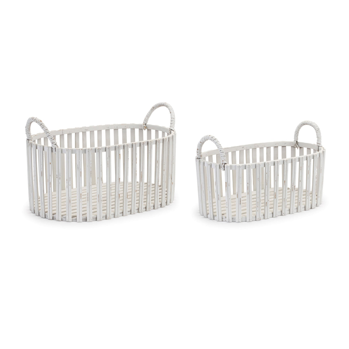 Oval-woven-rattan-tabletop-basket-(set-of-2)-Decorative-Baskets-&-Storage
