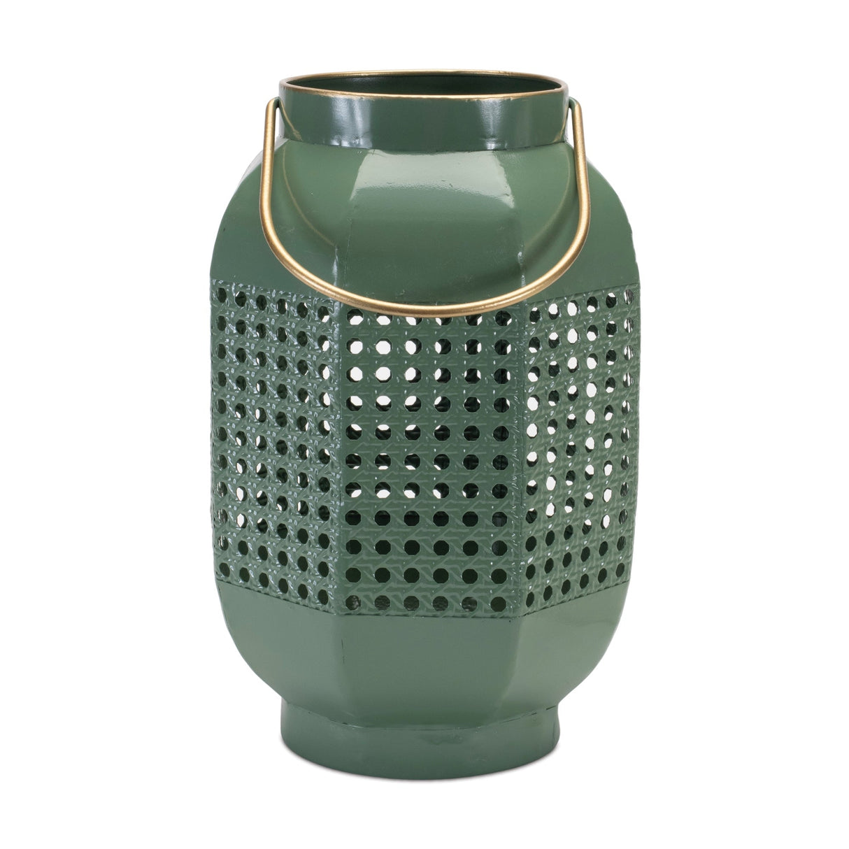 Hexagon metal lantern with gold accent (set of 2)