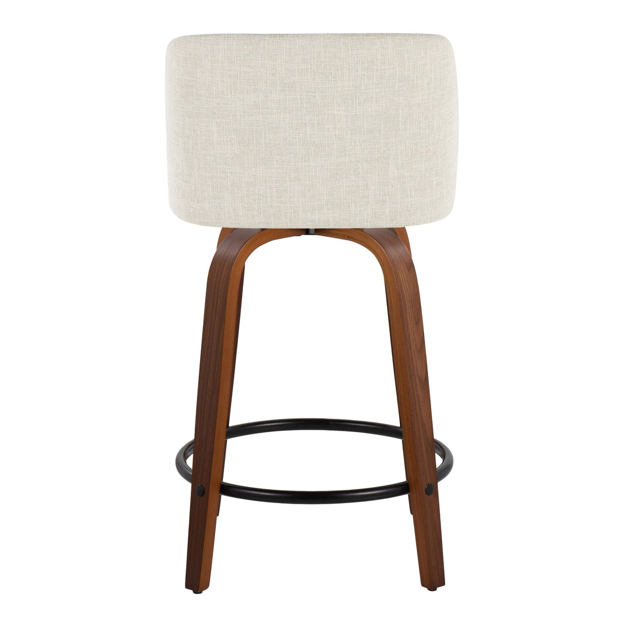 Toriano - Contemporary Fixed Height Counter Stool Swivel With Round Footrest (Set of 2)