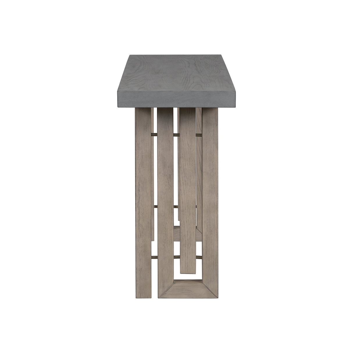 U_STYLE Oak Veneer Console Table with Distinctive Side Shapes