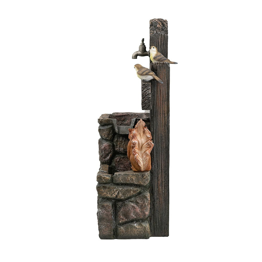 Decorative Two Tiered Water Fountain With Woodland Animal Design